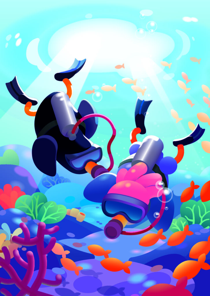 Postcard illustrated for Kurzgesagt (2022).