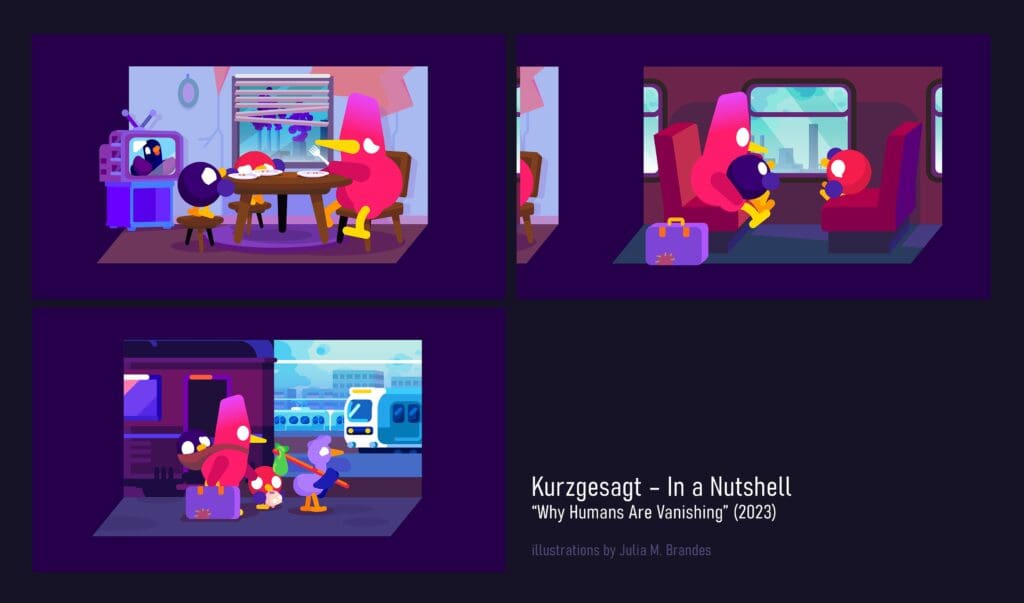 Scenes illustrated for Kurzgesagt (2023).