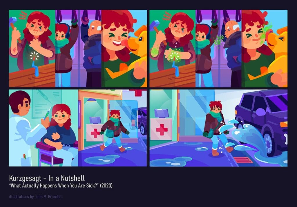 Scenes illustrated for Kurzgesagt (2023).